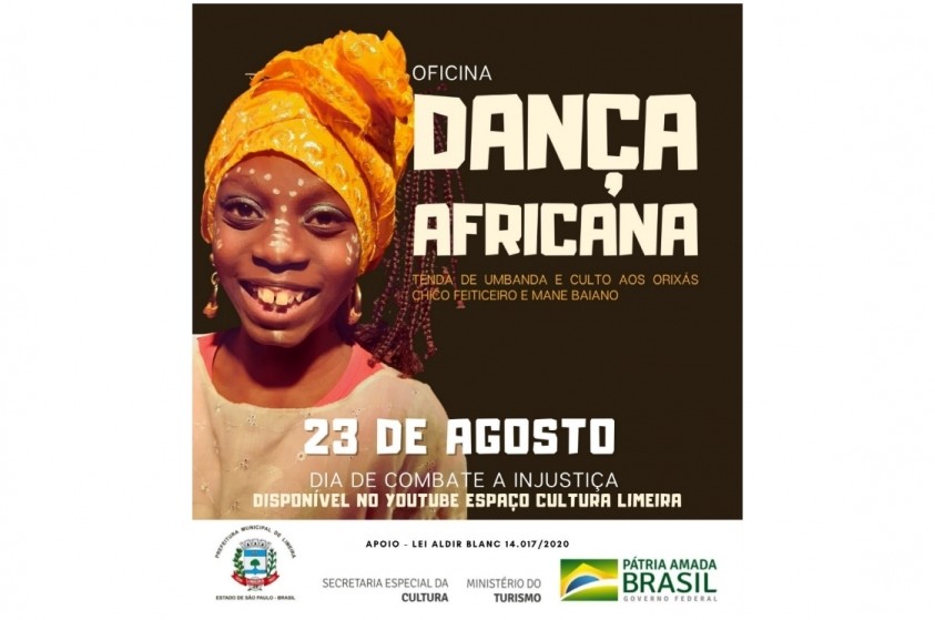 Oficina ''Dança Africana'' acontece hoje pelo Youtube