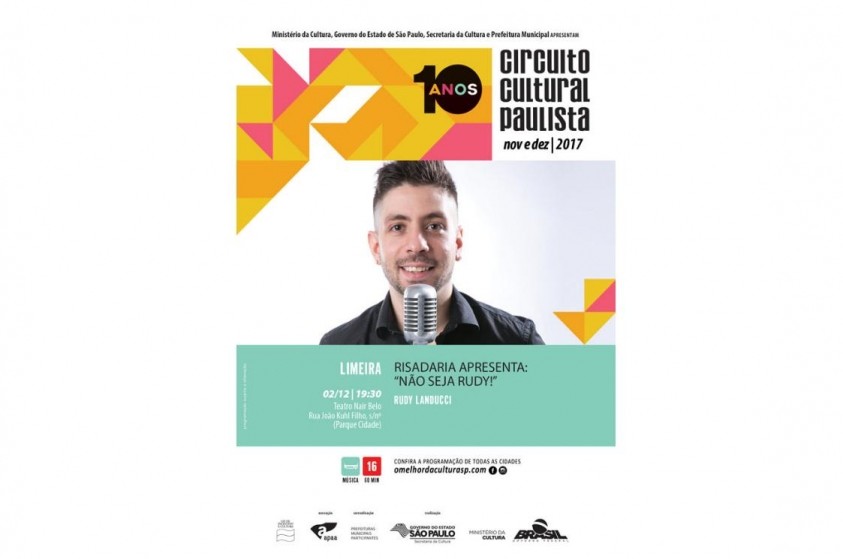 Circuito Cultural Paulista traz stand-up gratuito a Limeira neste sábado