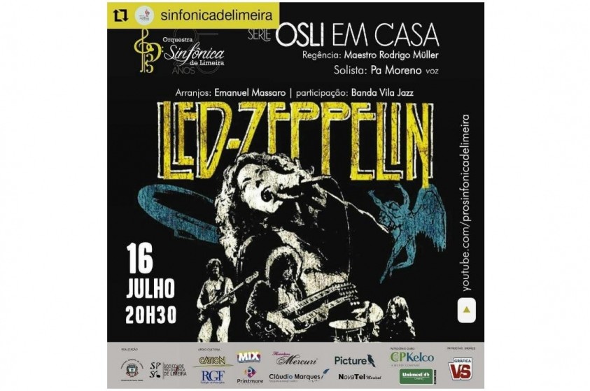Orquestra Sinfônica de Limeira apresenta Led Zeppelin Sinfônico nesta quinta-feira