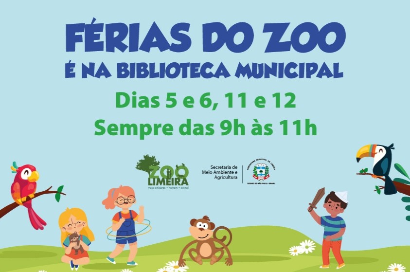 Férias do Zoo terá atividades na Biblioteca Municipal